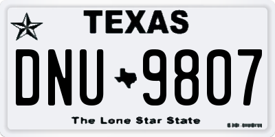 TX license plate DNU9807