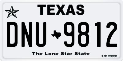 TX license plate DNU9812