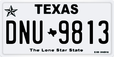 TX license plate DNU9813