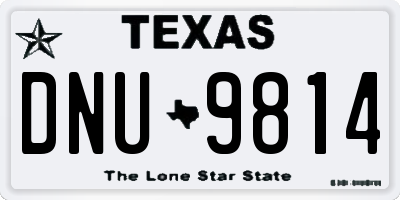 TX license plate DNU9814