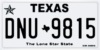 TX license plate DNU9815