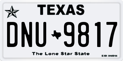 TX license plate DNU9817