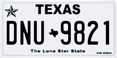 TX license plate DNU9821
