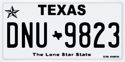 TX license plate DNU9823