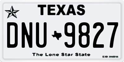 TX license plate DNU9827
