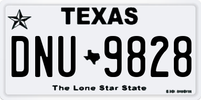 TX license plate DNU9828