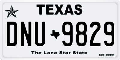 TX license plate DNU9829