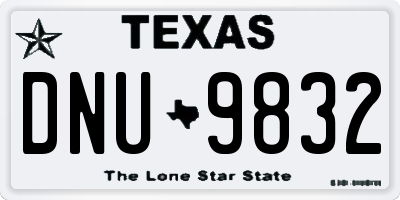 TX license plate DNU9832