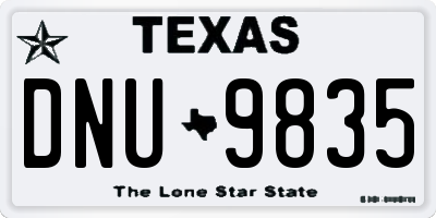 TX license plate DNU9835