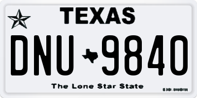 TX license plate DNU9840