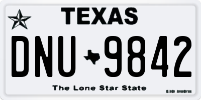 TX license plate DNU9842