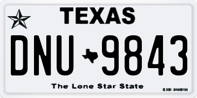 TX license plate DNU9843