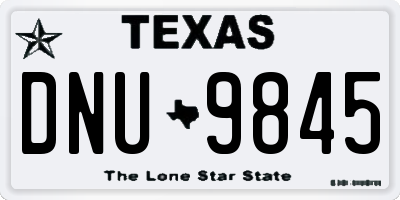 TX license plate DNU9845