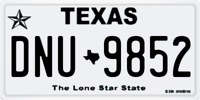 TX license plate DNU9852