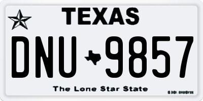 TX license plate DNU9857