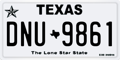 TX license plate DNU9861