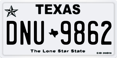 TX license plate DNU9862