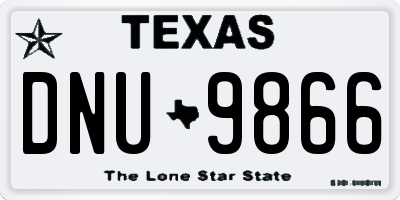 TX license plate DNU9866