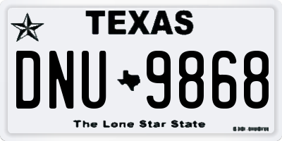 TX license plate DNU9868