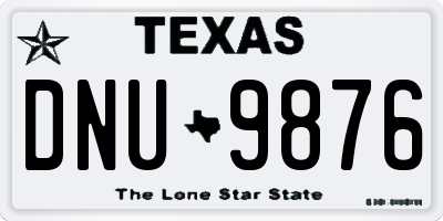 TX license plate DNU9876