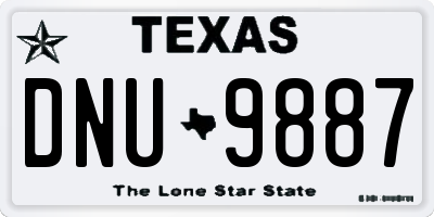 TX license plate DNU9887