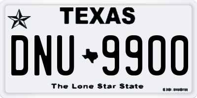 TX license plate DNU9900