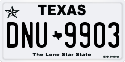 TX license plate DNU9903