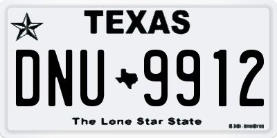 TX license plate DNU9912