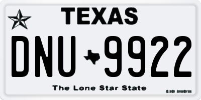 TX license plate DNU9922
