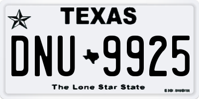 TX license plate DNU9925