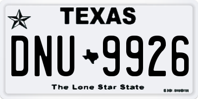 TX license plate DNU9926