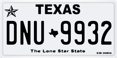 TX license plate DNU9932