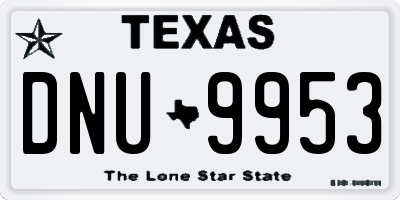 TX license plate DNU9953