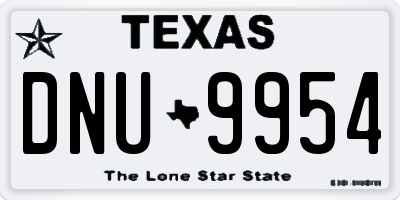 TX license plate DNU9954