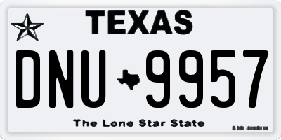 TX license plate DNU9957