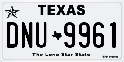 TX license plate DNU9961