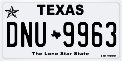 TX license plate DNU9963