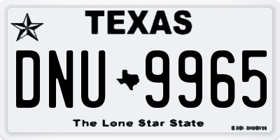 TX license plate DNU9965