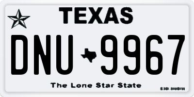 TX license plate DNU9967