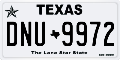 TX license plate DNU9972