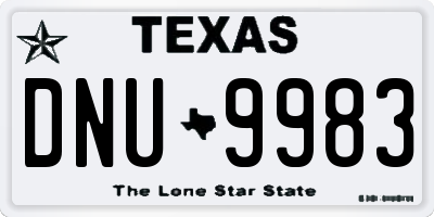 TX license plate DNU9983