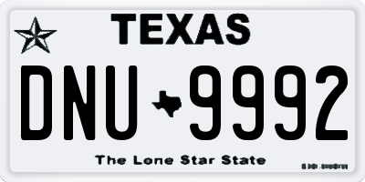 TX license plate DNU9992