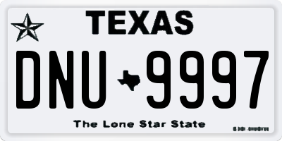 TX license plate DNU9997