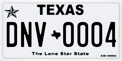 TX license plate DNV0004