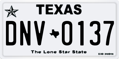 TX license plate DNV0137