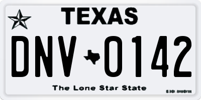 TX license plate DNV0142