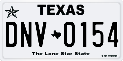TX license plate DNV0154