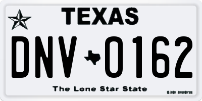 TX license plate DNV0162