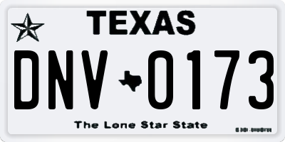 TX license plate DNV0173