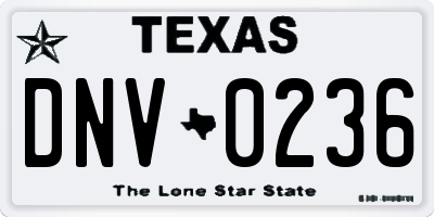 TX license plate DNV0236